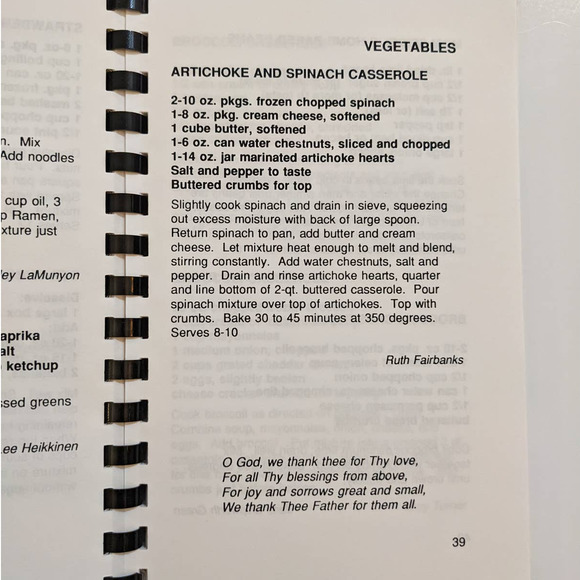 A Through L Bring Hot Dish (1991) Cookbook United Lutheran Church Eugene Oregon - Picture 8 of 10